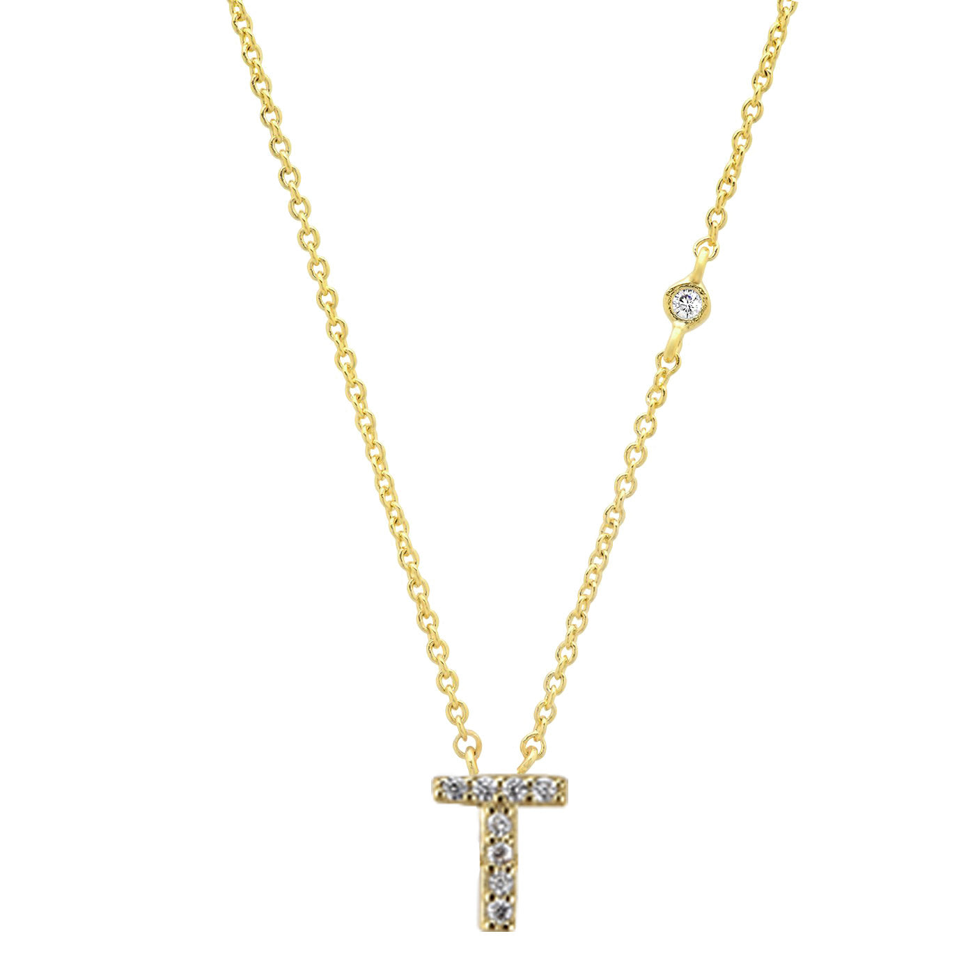 Gold-Plated Sterling Silver Initial Necklace – Minimal Personalized Pendant