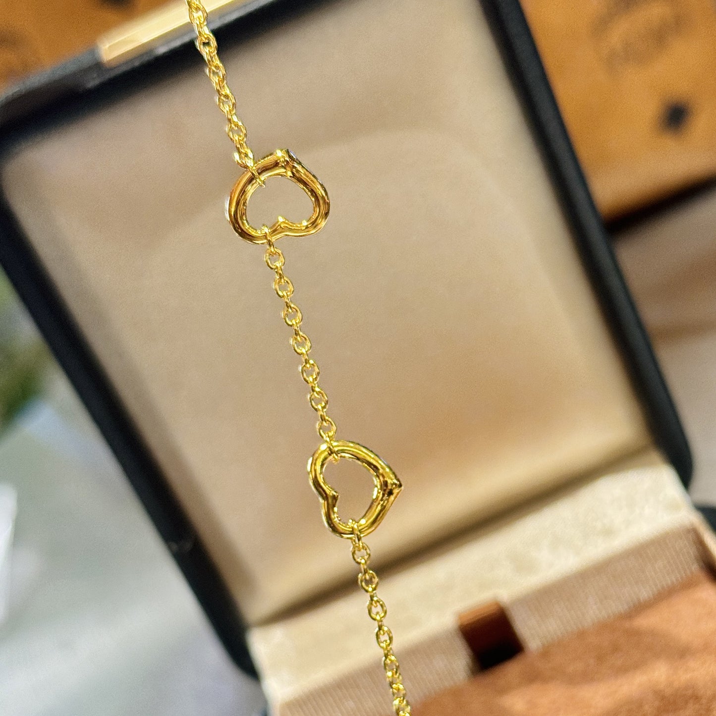 S925 Heart Charm Bracelet — Soft Hollow Heart Chain