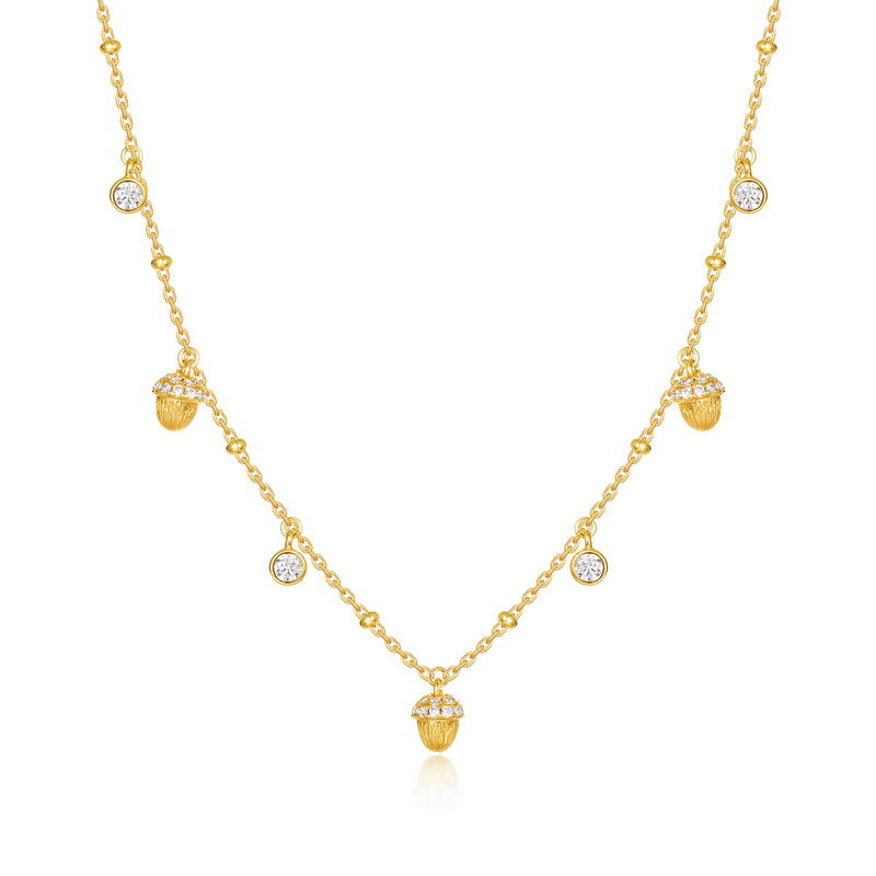 S925 Gold Droplet Tassel Necklace — Effortless Everyday Glow