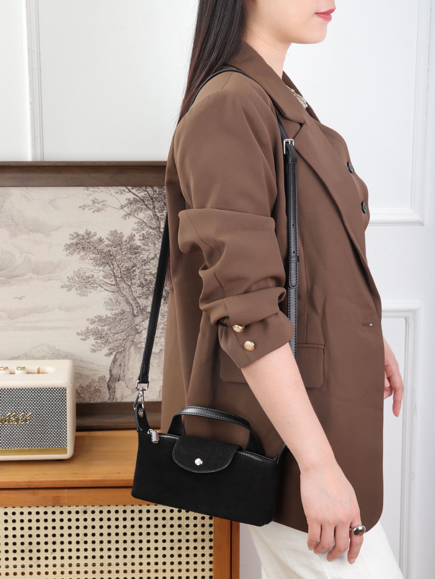 Nalani Soft Suede Patchwork Crossbody - A Textured Everyday Essential