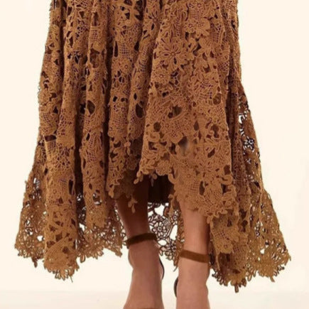 Soft Coast Lace Asymmetric Maxi Skirt