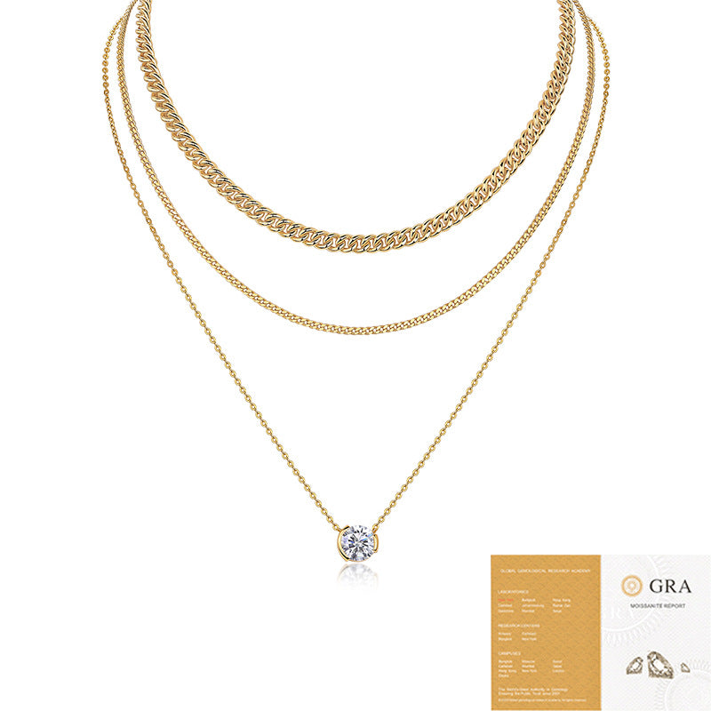 Nalani Luxe — S925 Multi-Layer Moissanite Pendant Necklace (GRA Certified)