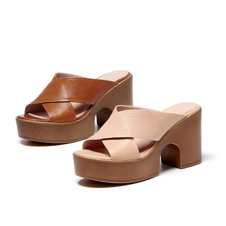 Nalani Leather Platform Sandals