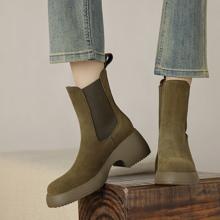 Nalani Suede Platform Chelsea Boots