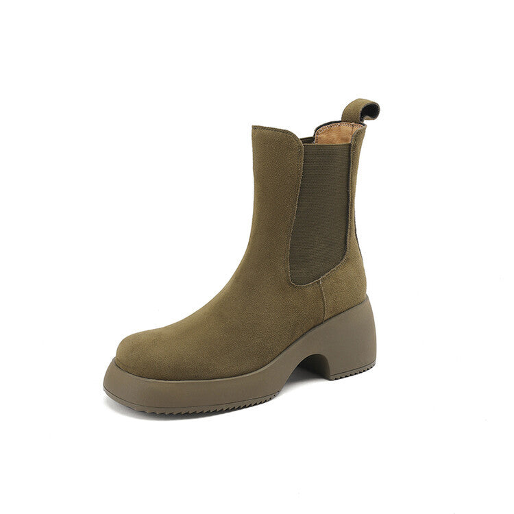 Nalani Suede Platform Chelsea Boots