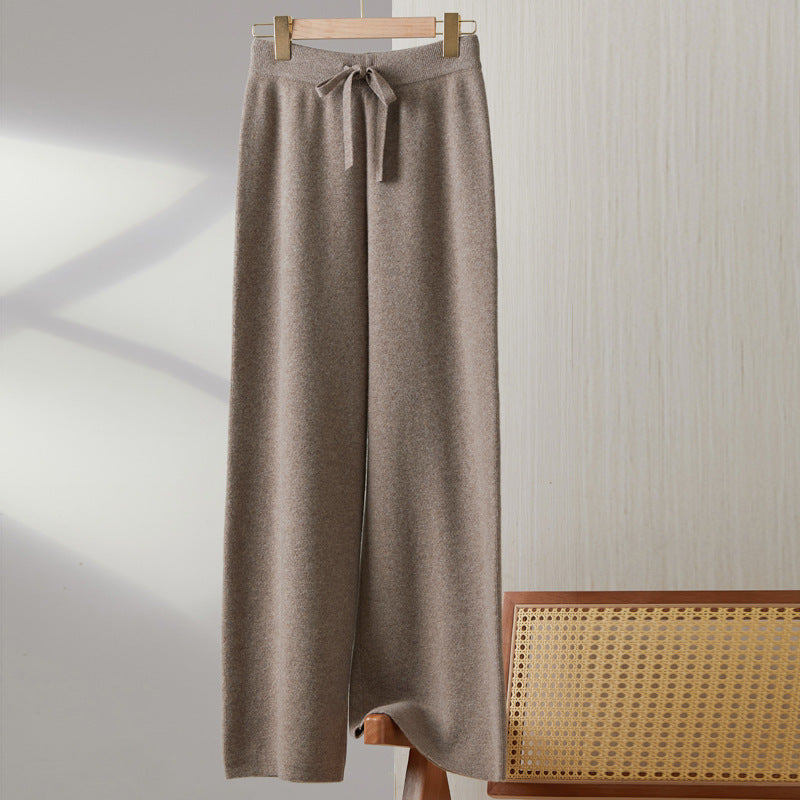 Nalani Wool Knit Flow Wide-Leg Pants - Soft Warmth. Effortless Drape