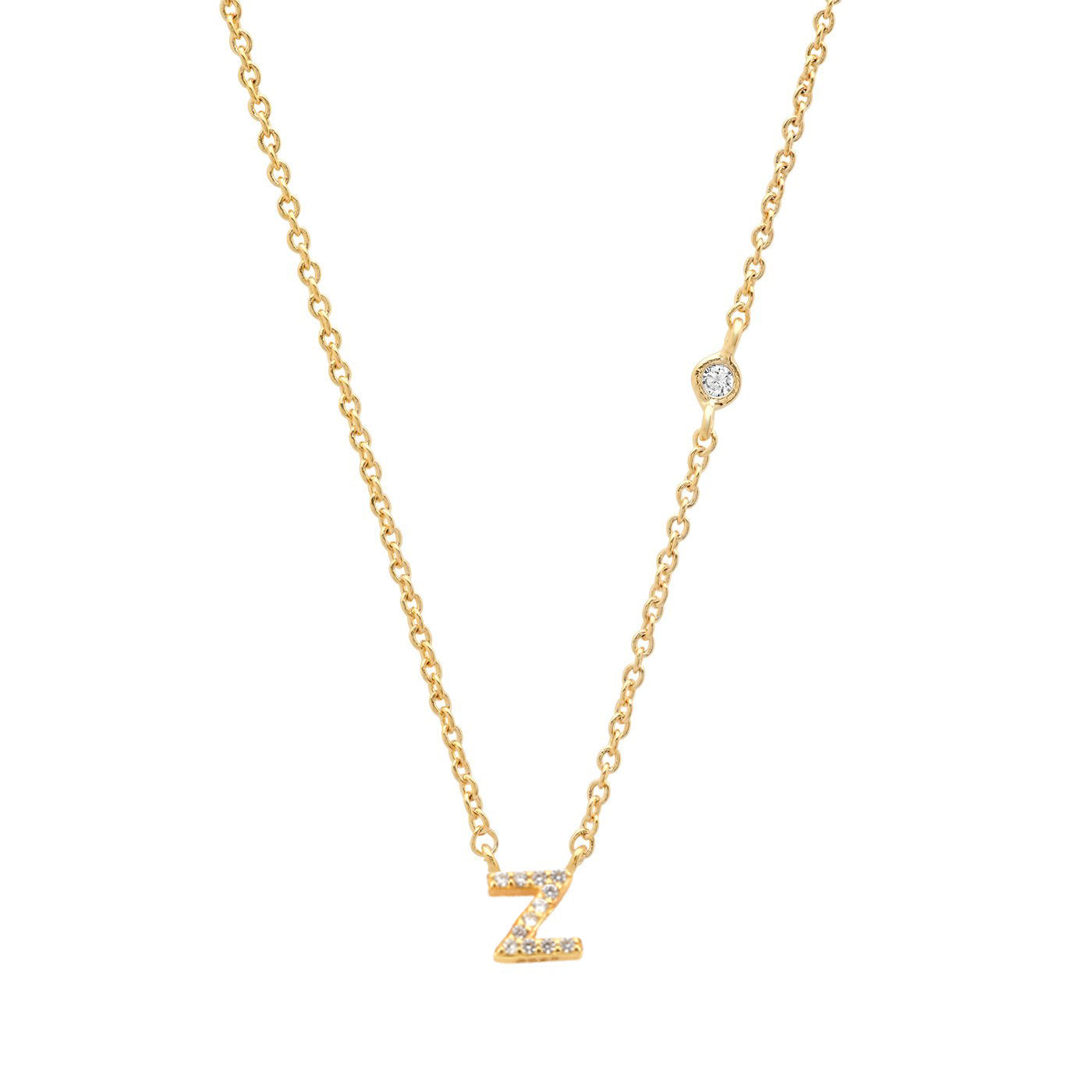 Gold-Plated Sterling Silver Initial Necklace – Minimal Personalized Pendant