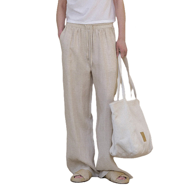 Nalani Linen Ease Straight-Leg Pants - Natural texture. Effortless balance