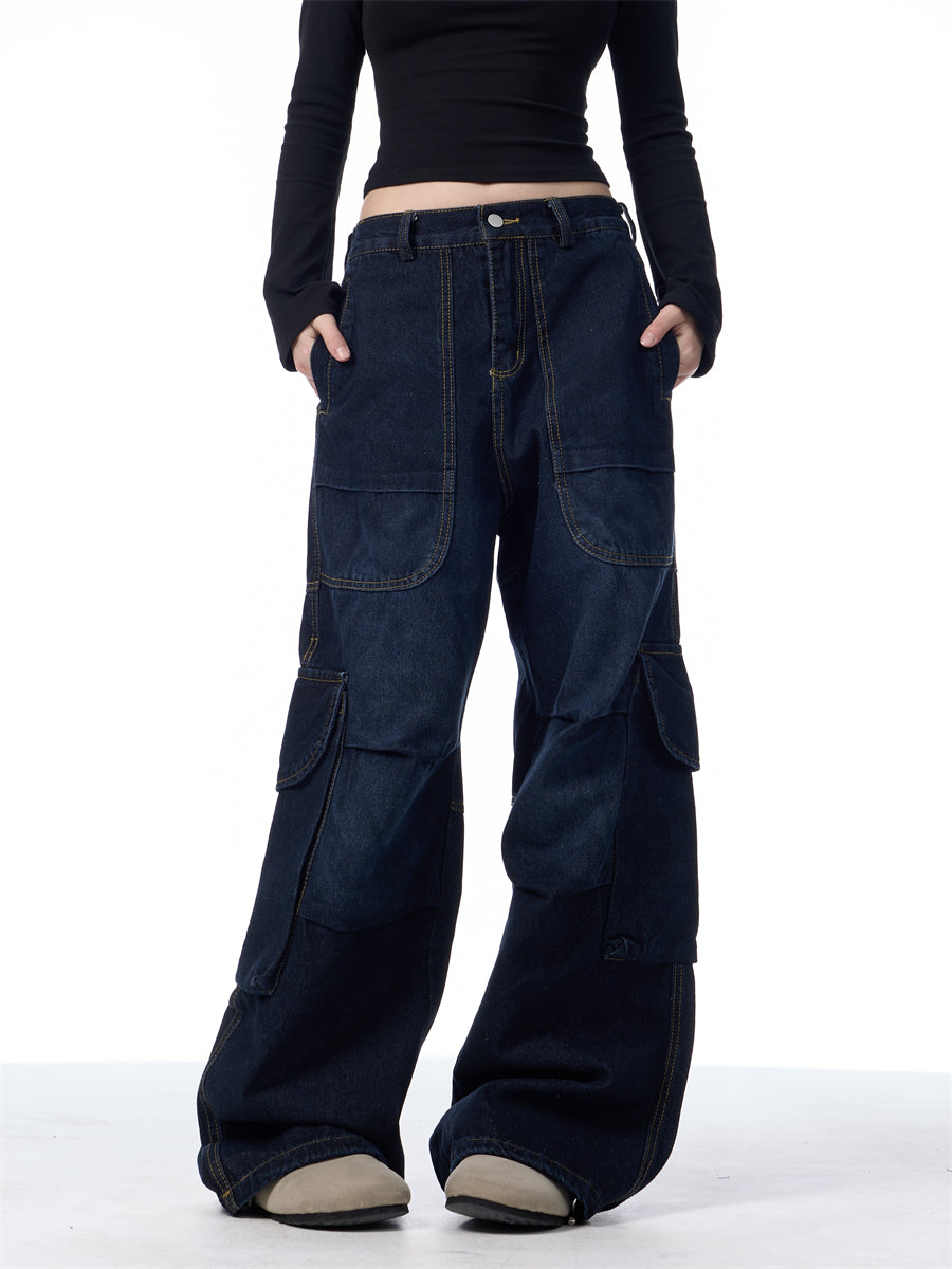 Nalani Vintage Cargo Straight-Leg Jeans - Grounded Utility. Effortless Ease