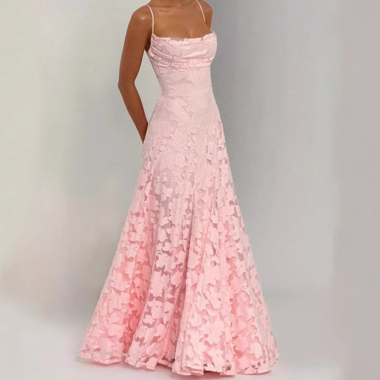 Soft Romance Backless Chiffon Maxi Dress