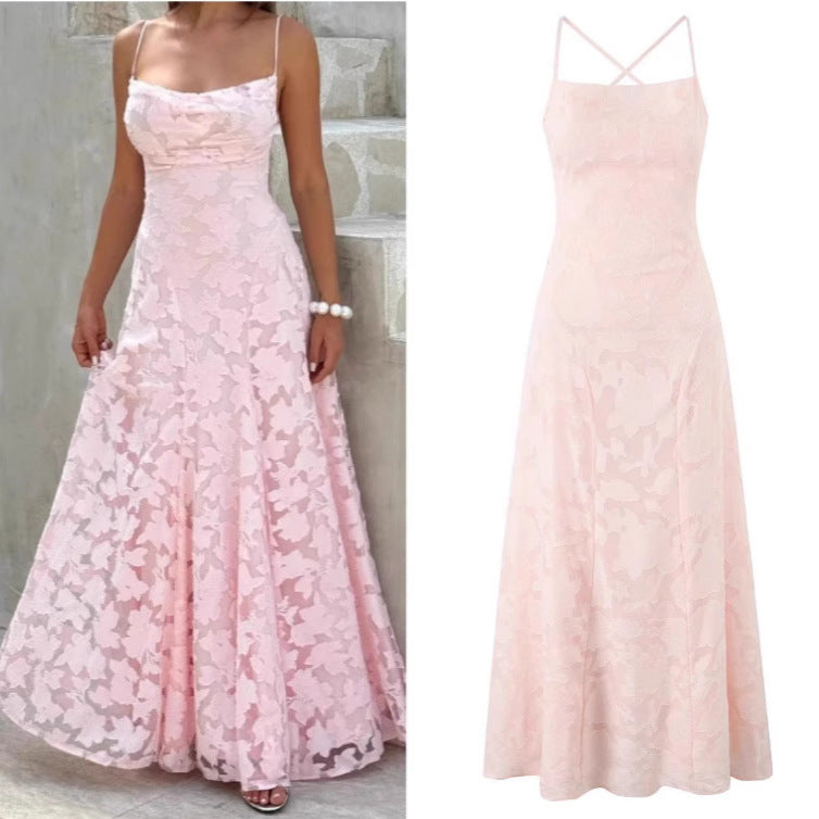 Soft Romance Backless Chiffon Maxi Dress