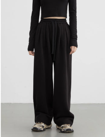 Nalani Cozy Fleece High-Waist Pants - Soft Fleece Everyday Trousers