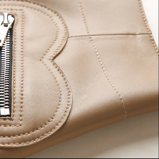 High-Waist Leather Mini Skirt