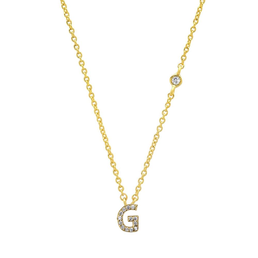Gold-Plated Sterling Silver Initial Necklace – Minimal Personalized Pendant