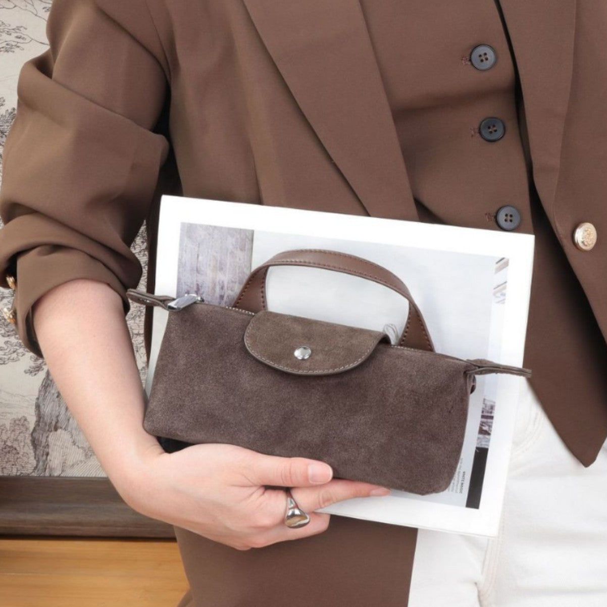 Nalani Soft Suede Patchwork Crossbody - A Textured Everyday Essential