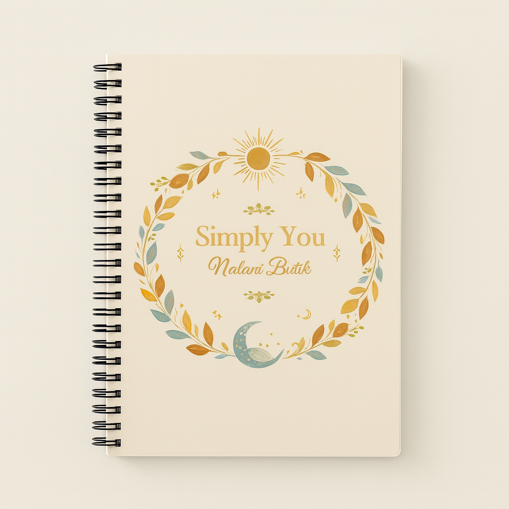 Simply You Spiral Notebook — Floral Sun & Moon Ruled Journal