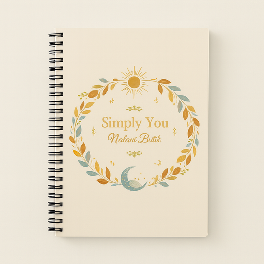 Simply You Spiral Notebook — Floral Sun & Moon Ruled Journal